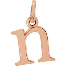 Load image into Gallery viewer, 14K Rose Lowercase Initial N Pendant

