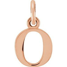 Load image into Gallery viewer, 14K Rose Lowercase Initial O Pendant
