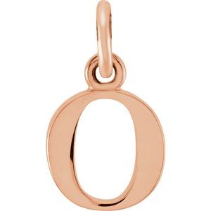 14K Rose Lowercase Initial O Pendant