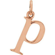 Load image into Gallery viewer, 14K Rose Lowercase Initial P Pendant
