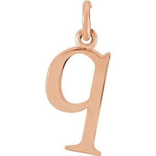 Load image into Gallery viewer, 14K Rose Lowercase Initial Q Pendant
