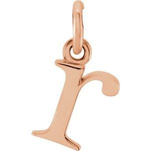 Load image into Gallery viewer, 14K Rose Lowercase Initial R Pendant
