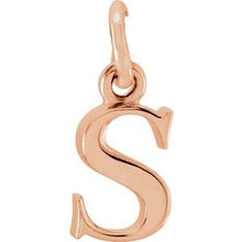Load image into Gallery viewer, 14K Rose Lowercase Initial S Pendant
