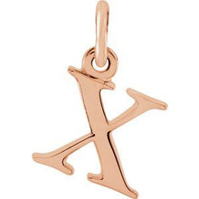 Load image into Gallery viewer, 14K Rose Lowercase Initial X Pendant
