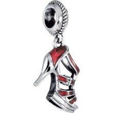 Charger l&#39;image dans la galerie, Sterling Silver 18x12 mm Red Heel Charm
