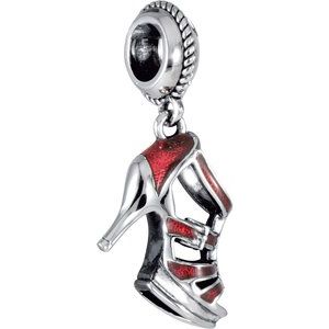 Sterling Silver 18x12 mm Red Heel Charm