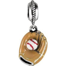 Charger l&#39;image dans la galerie, Sterling Silver 12.5x10 mm Kera¬Æ Baseball Glove Charm
