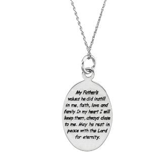 Sterling Silver Loss of a Father 18" Necklace