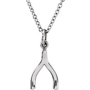 Sterling Silver Tiny Posh¬Æ Wishbone 16-18" Necklace