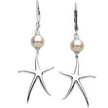 Charger l&#39;image dans la galerie, Freshwater Cultured Pearl Starfish Lever Back Earrings

