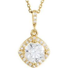 Load image into Gallery viewer, 14K Yellow 1 1/6 CTW Diamond Halo-Style 18&quot; Necklace
