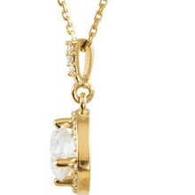 Load image into Gallery viewer, 14K Yellow 1 1/6 CTW Diamond Halo-Style 18&quot; Necklace
