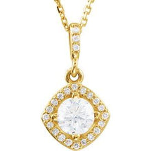 Load image into Gallery viewer, 14K Yellow 5/8 CTW Diamond Halo-Style 18&quot; Necklace
