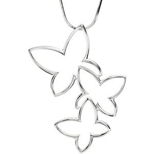 Sterling Silver 50.5x41 mm Butterfly Pendant