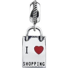 Charger l&#39;image dans la galerie, Sterling Silver 15x8.3 mm Shopping Bag Charm
