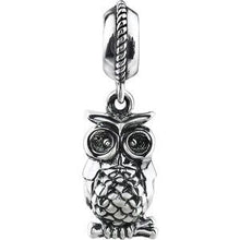 Charger l&#39;image dans la galerie, Sterling Silver 15x3 mm Owl Charm
