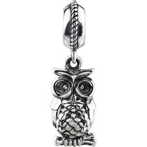 Sterling Silver 15x3 mm Owl Charm