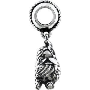 Sterling Silver 15x3 mm Owl Charm