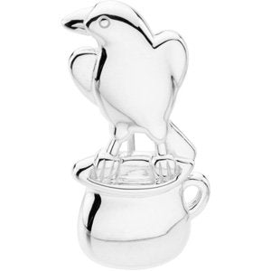 Sterling Silver 31.5x15 mm Crow & Pitcher Brooch