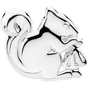 Sterling Silver 20.75x24.5 mm Squirrel Brooch