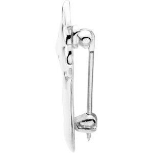 Sterling Silver 24.75x24.75 mm Bull Brooch