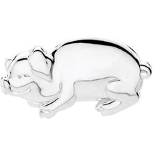 Load image into Gallery viewer, Sterling Silver 29.25x17.25 mm Pig Brooch
