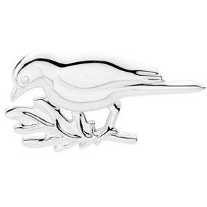 Sterling Silver 34x18.75 mm Robin Brooch