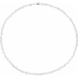 4.5 mm Sterling Silver Heart Link Chain