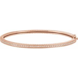 14K Rose 1/3 CTW Diamond Bangle Bracelet