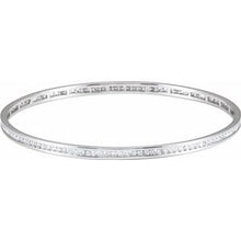 Load image into Gallery viewer, 14K White 2 1/4 CTW Diamond Stackable Bangle 8&quot; Bracelet
