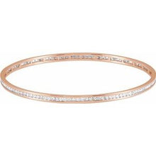 Load image into Gallery viewer, 14K Rose 2 1/4 CTW Diamond Stackable Bangle 8&quot; Bracelet
