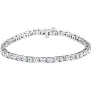 18K White 7 CTW Diamond Line 7.25" Bracelet