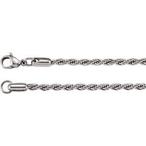 Stainless Steel 3 mm Rope 20" Chain