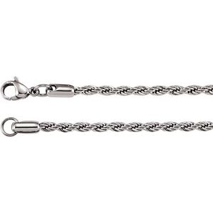 Stainless Steel 3 mm Rope 30" Chain