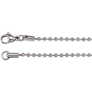 Stainless Steel 2.4 mm Hollow Bead 30