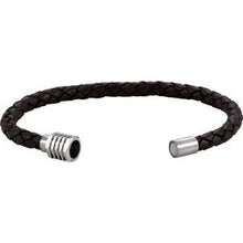 Load image into Gallery viewer, 6 mm Leather Bracelet with Stainless Steel Magnetic Clasp 
