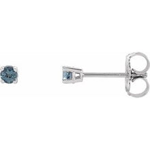 Load image into Gallery viewer, 14K White 2.5 mm Round Aquamarine Earrings
