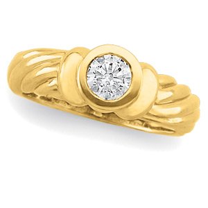 14K Yellow 1/2 CTW Diamond Round Engagement Ring