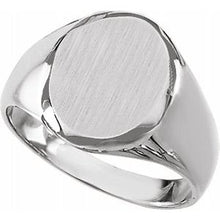 Charger l'image dans la galerie, Sterling Silver 14.6x12.1 mm Oval Signet Ring
