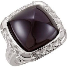 Charger l'image dans la galerie, Sterling Silver Onyx Woven-Design Ring
