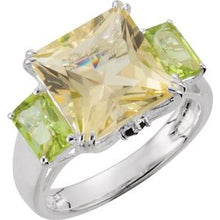 Load image into Gallery viewer, Lime Quartz, Peridot &amp; Chrome Diopside Ring
