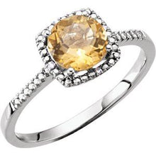 Charger l'image dans la galerie, Sterling Silver Citrine &amp; .01 CTW Diamond Ring
