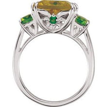 Load image into Gallery viewer, Lime Quartz, Peridot &amp; Chrome Diopside Ring
