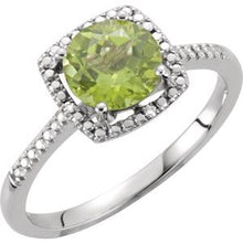 Charger l'image dans la galerie, Sterling Silver Peridot &amp; .01 CTW Diamond Ring
