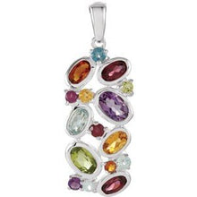 Load image into Gallery viewer, Sterling Silver London Blue Topaz, Brazilian Garnet, Amethyst, &amp; Madeira Citrine Pendant
