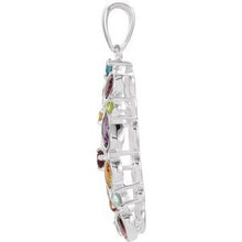 Load image into Gallery viewer, Sterling Silver London Blue Topaz, Brazilian Garnet, Amethyst, &amp; Madeira Citrine Pendant

