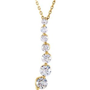 14K Yellow 1 CTW Diamond Journey 18" Necklace