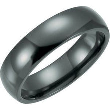 Load image into Gallery viewer, Black Titanium 6 mm Domed Polished Band Size 10
