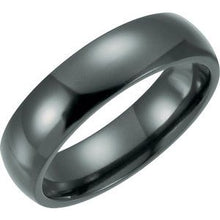 Charger l'image dans la galerie, Black Titanium 6 mm Domed Polished Band Size 6
