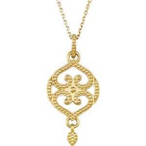 Sterling Silver Granulated Design 18" Necklace